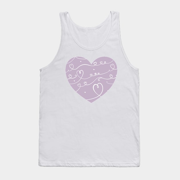 Big cute purple heart with doodle pattern. Tank Top by ChrisiMM